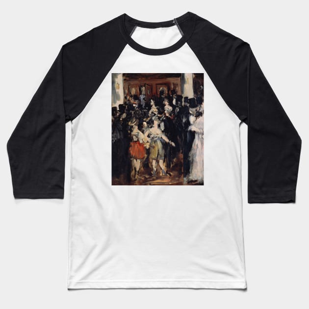 Masked Ball at the Opera by Edouard Manet Baseball T-Shirt by Classic Art Stall
